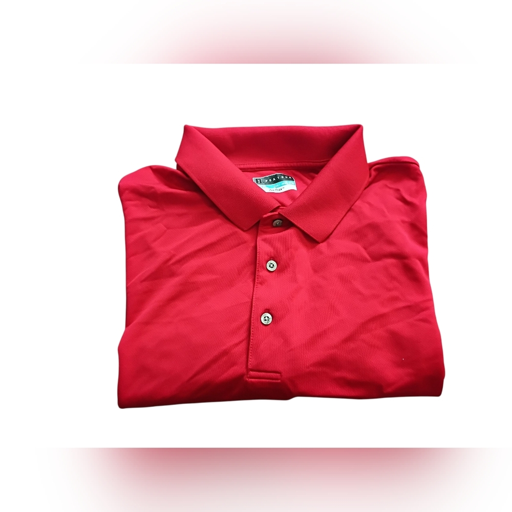 PGA Tour Mens Vibrant Red Polo Shirt Size 2XL